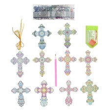  1 ensemble de peinture artistique en diamant en forme de croix, image en