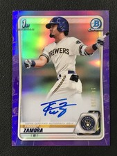 2020 Bowman Draft #CDA-FZ Freddy Zamora Chrome Draft Pick Autograph Purple /250