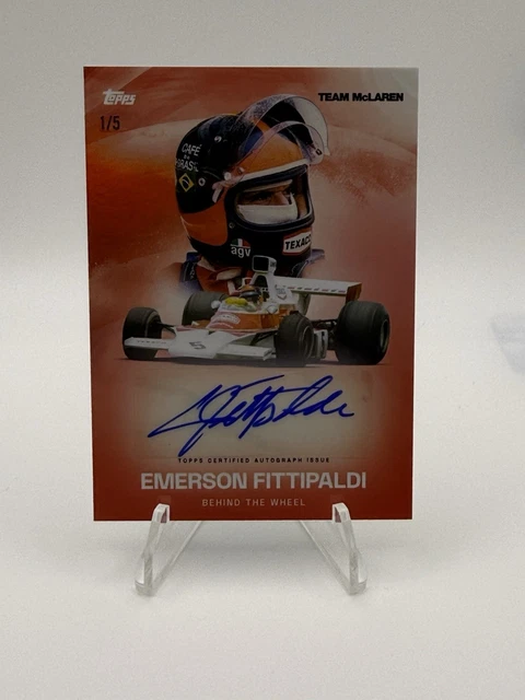 2025 Topps Mclaren Racing Emerson Fittipaldi Behind The Wheel Auto Red 1/5
