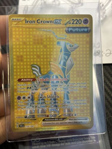 Iron Crown EX 216/162 Temporal Forces Pokemon TCG Card Gold Hyper Rare  - Picture 1 of 1
