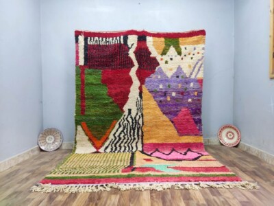 Berber Colorful Rug Morrocan, Handmade Rug 8x10, Carpet Morocco, Bohemian Rug
