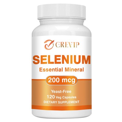120pcs Selenium 200mcg - Thyroid Health Supplement Immune System, Hair, Nails