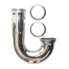 Thrifco 4400677 1/1/2" Chrome Plated Brass Tubular Hi-Inlet J-Bend - 22 Gauge