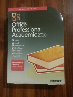 NEW SEALED Microsoft Office 2010 Professional ACADEMIC for 2 PCs Retail ...