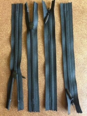 YKK Black Close-End Zipper Teardrop Pull Plastic Teeth one 6'' zipper