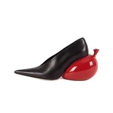 New balloon pointed toe slip on women dress shoe strange heel casual women pumps