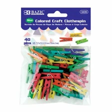 40 Pcs Mini Assorted Colors Clothes Pins Art Craft Decor Photo Hanging Clips