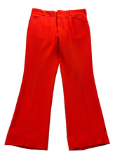 Forge Ltd Vtg 70s Bell Bottom Flare Disco Red Pants Hippie Boho Avant Garde