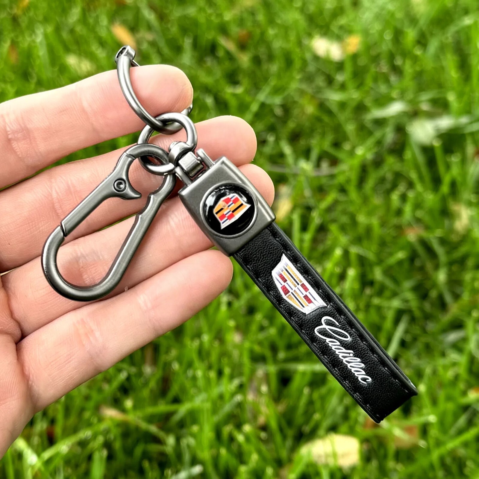 Cadillac Genuine Leather Keychain US Seller Free Shipping