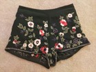 Green Floral Embroidered Beaded Shorts Hotpants by Top Shop UK8