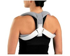 Posture and Clavicle Upper Back Shoulder Support Back Brace White and Grey TF