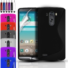 S-LINE SILICONE GEL CASE COVER POUCH FOR LG G3 D855 & FREE SCREEN PROTECTOR 