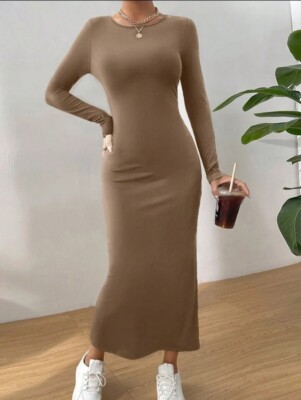 LUNE Solid Bodycon Dress