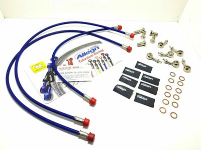 FRONT AND POST BRAKE HOSE KIT BLUE ATTACHMENTS GREY SUZUKI 750 GSX-R 2008-2009 2010