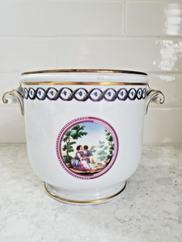 Richard Ginori Italia 5.5” Cachepot Planter Gold Purple Pink Porcelain - Picture 1 of 15