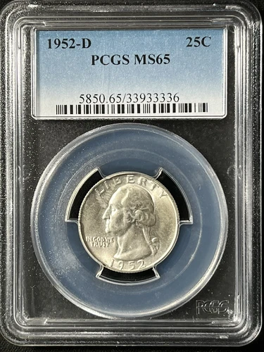 1952-D  25C Washington Quarter Dollar PCGS MS65  33933336