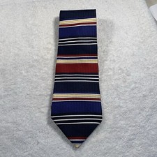 Evan-Picone Tie, 100% Silk, Made In USA, Blue, Red, Yellow, 57”