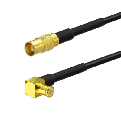 Eightwood MCX Plug Right Angle to MCX Jack RG174 RF Koaxial Extension Kabel 1M