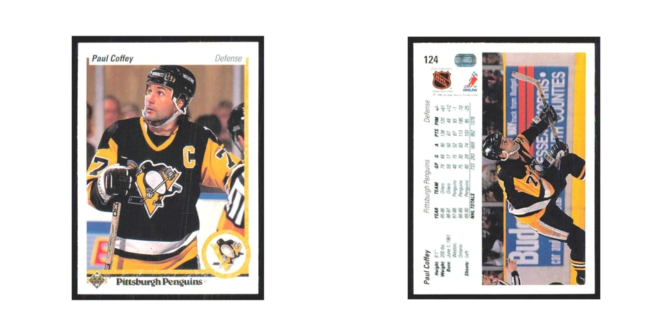 Paul Coffey 1990 Upper Deck #124 Pittsburgh Penguins Hockey Card NM - Image 3 of 3