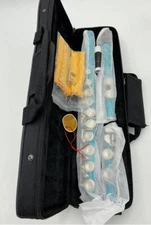 NEW Mendini by Cecilio Sky Blue Flute MFE-SB With Case