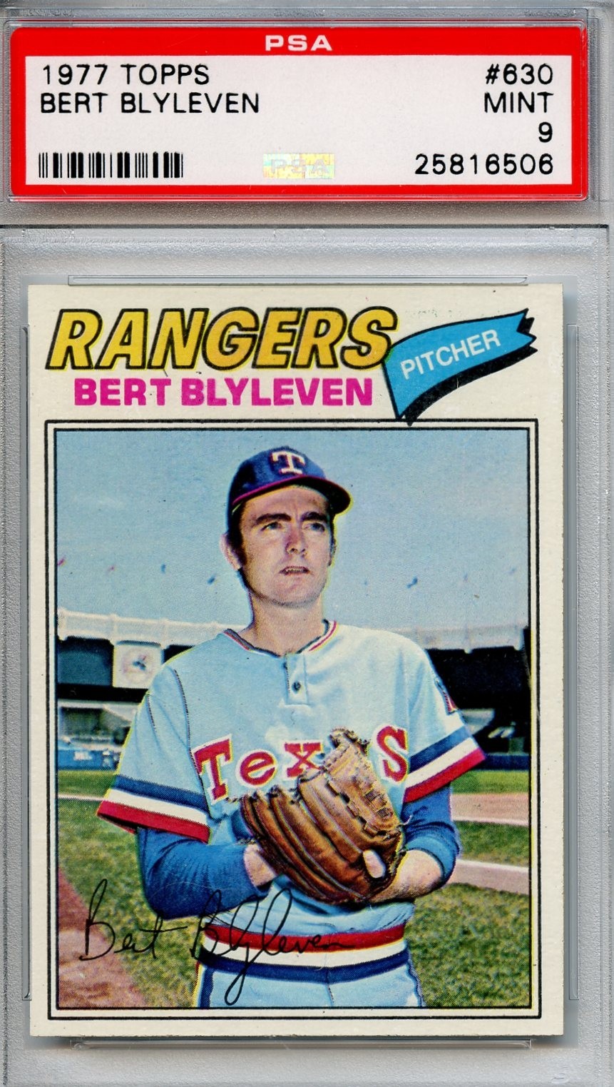 1977 Topps #630 Bert Blyleven Texas Rangers PSA 9 MINT