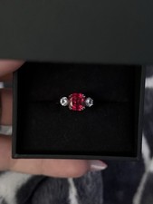 Zales Sterling Silver Lab Created Ruby Stone ...