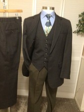 VTG HART SCHAFFNER MARX MENS BROWN PINSTRIPE ...