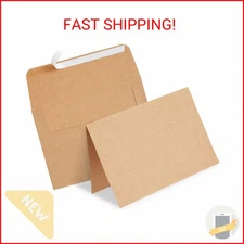 Best Paper Greetings Blank A7 Kraft Brown Paper & Envelopes for Card Making - 5 