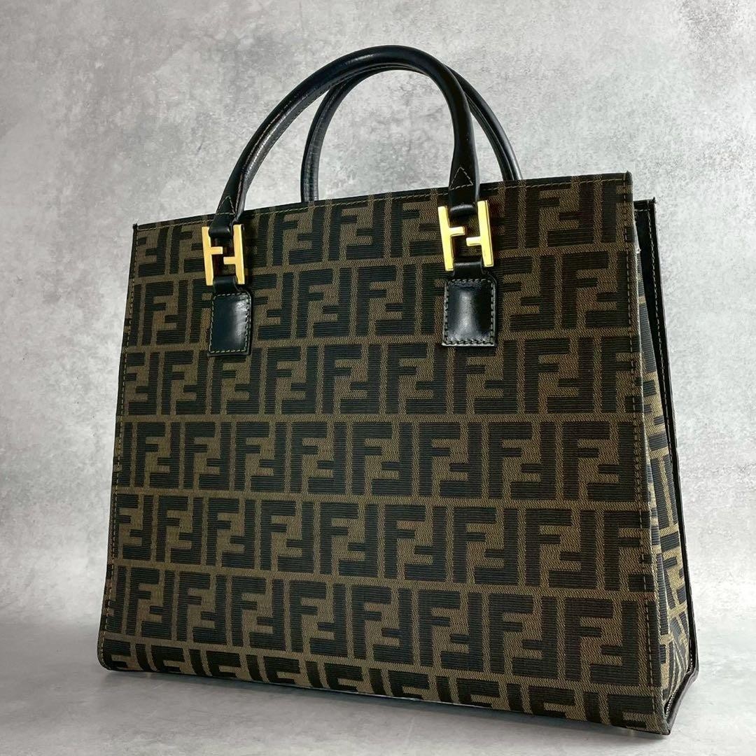 FENDI Zucca Tote Bag Handbag 15095 Canvas Beige Black Women From Japan thumbnail 21