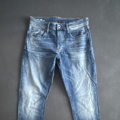 G-Star Herren Jeans Denim Blau Tapered W32 L36 Baumwolle Five-Pocket