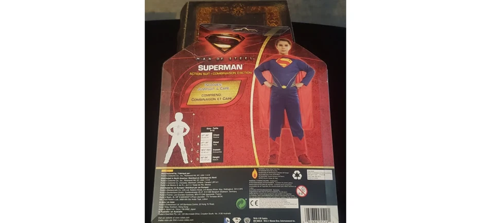 TOTALMENTE NUEVO Disfraz de Superman Traje de Acción Kit Hombre de Acero Disfraz Juvenil 8-10 Foto 2 de 3