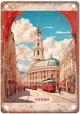 Vintage Vienna Austria Retro Look Travel Poster Metal Sign T2775