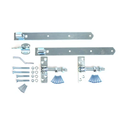 FUNPREIS.DE TORBESCHLAG SET GARTENTOR VERZINKT LADENBÄNDER VERSTELLBAR 2 BAND, PLATTE, FALLE