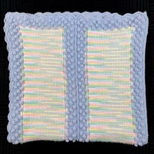 Handmade Crochet Knit Boy Girl Baby Blanket Afghan 38  X36  