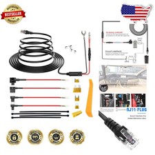 Radar Detector Hardwire Kit RJ11 13ft, Hidden Wiring Power Cord for Escort Va...