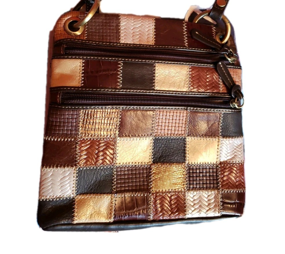 Vintage designer Giani Bernini Patchwork Crossbod… - image 1