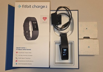 Fitbit Charge 2 Heart Rate + Fitness Wristband, Black, Large (US Version) - CIB