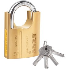 Vorhängeschloss Messing Sicherungsschloss 50mm mit 4 Schlüsseln, wetterfest