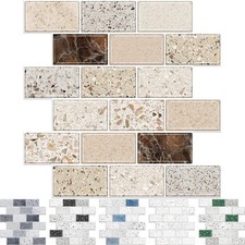 URCOLOR 10-Sheet Backsplash Tile for Kitchen Peel and Stick,12"x12" Brown