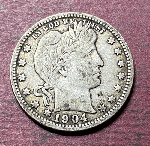 1904-O BARBER QUARTER DOLLAR