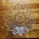 VINTAGE FEDERAL GLASS PETAL CLEAR ROUND FLOWER SHAPED BOWL 8"