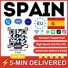 [eSIM] Spain eSIM 100GB Mega Plan + Unlimited Calls & EU Roaming Voice SMS + EU