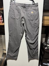 Carhartt Men s Relaxed Fit Work Pants 40x32 Gray Canvas Utility Carpenter