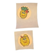 2 Vintage 80s CTP Matte Scratch Sniff Stickers Pineapple Scent Restored
