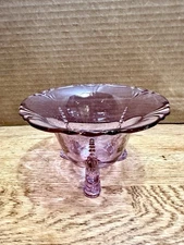 Heisey Alexandrite Glass Dolphin Nut / Candy 5.5" Bowl Footed
