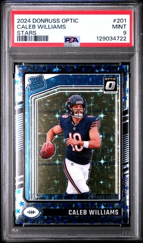 2024 PANINI DONRUSS OPTIC STARS #201 CALEB WILLIAMS ROOKIE RC PSA 9