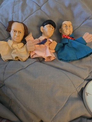 1991 Three Stooges Hamilton Gifts Larry, Moe, Curly, Finger Puppets C10
