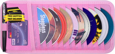Cd Visor Holder For Car 12 Dvd Sleeves Organizer Disc Storage Case Pink  Veh