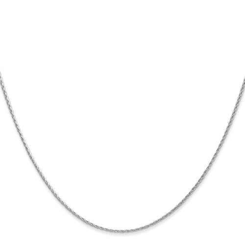 14K White Gold 1mm Round Parisian Wheat with Lobster Clasp Chain Necklace 18" - Picture 2 of 4