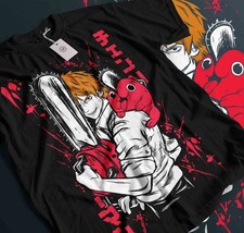 Chainsaw Man T-Shirt Chainsaw Man Anime CSM Denji Power Black Shirt All Size 668